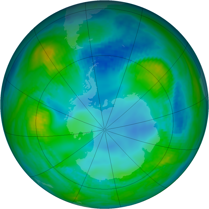 Antarctic ozone map for 11 May 1982